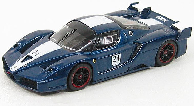Ferrari FXX, blue w/ white stripe