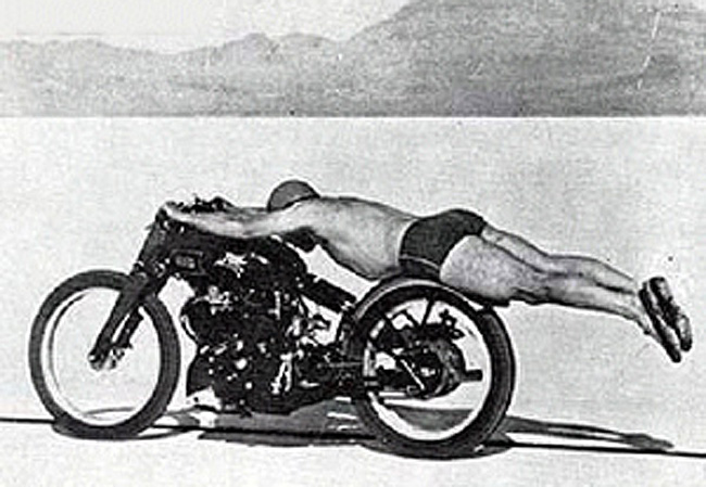 1948 Vincent Black, Lightning Rollie Free w/figurine