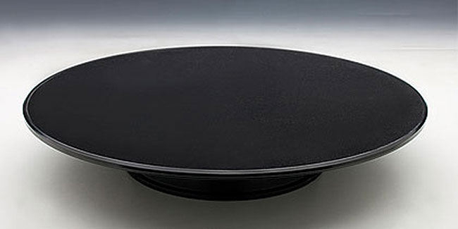 Solar Powered Black Small Spinning Display Turntable