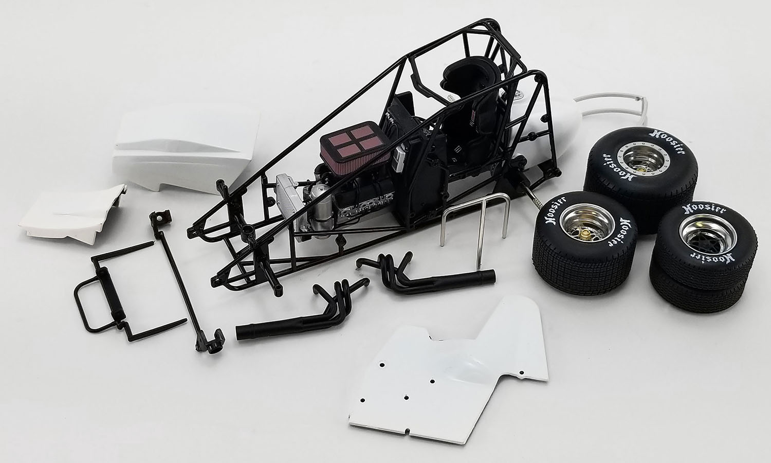 Winged Sprint Car Model Kit, white