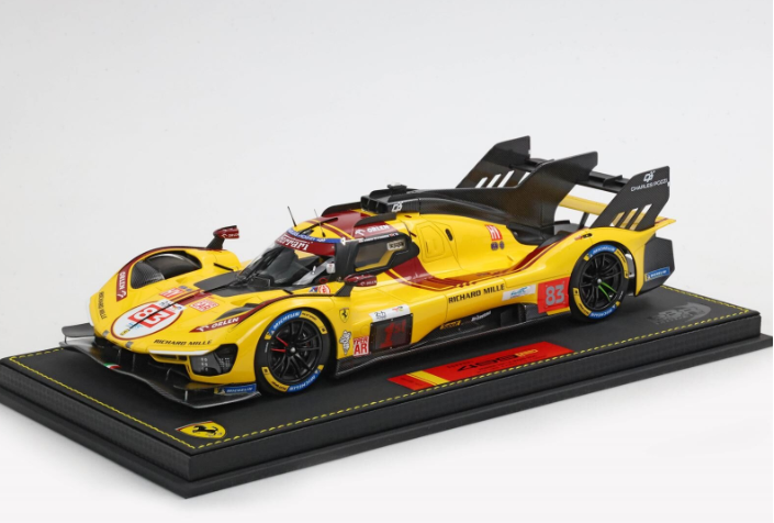 2025 Ferrari 499P Hypercar LeMans Winner Kubica/Hanson/Ye w/display case