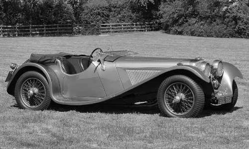 1936 Jaguar SS, metallic green
