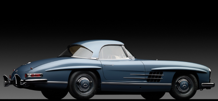 Mercedes-Benz 300 SL W198 Hart Top blue metallic exterior/crme interior/blue roof