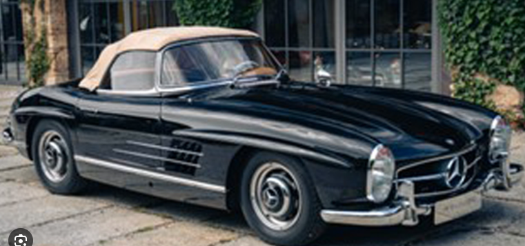 Mercedes-Benz 300 SL W198 Soft Top black exterior/brown interior/beige roof