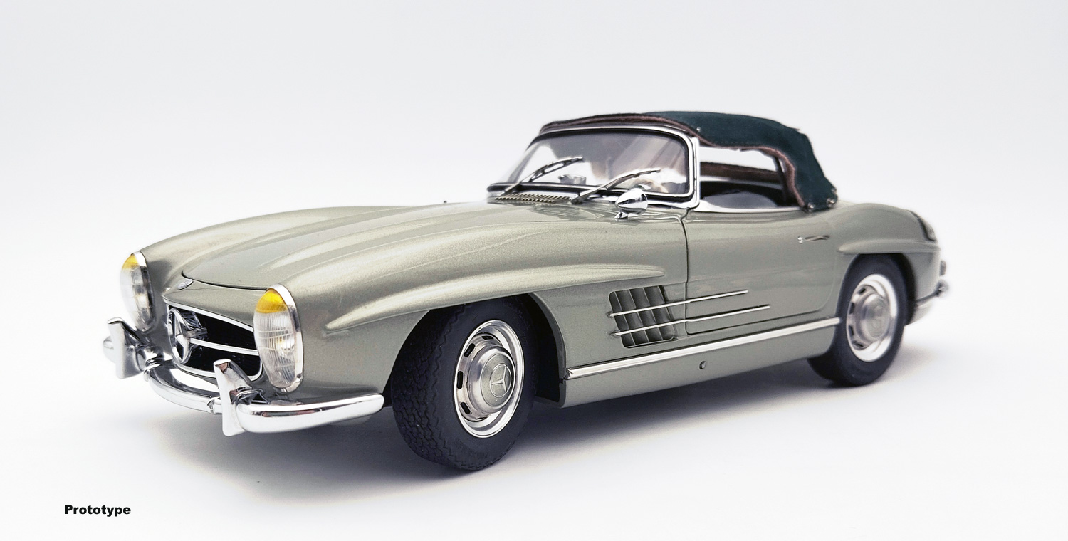 Mercedes Benz 300 sL W198 green with functional roof mechbanismus