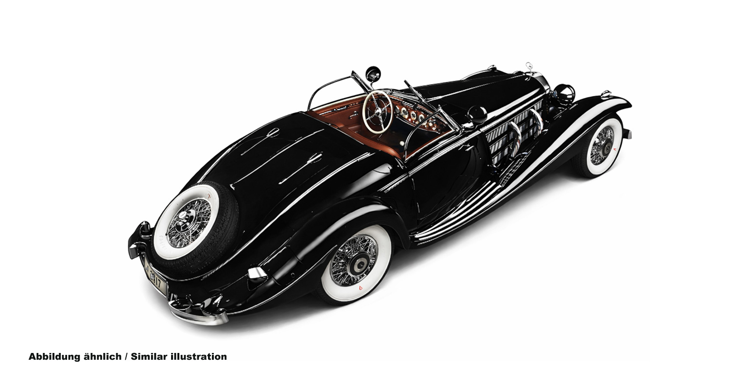 Mercedes Benz 500K Special Roadster Black Red-brown interior