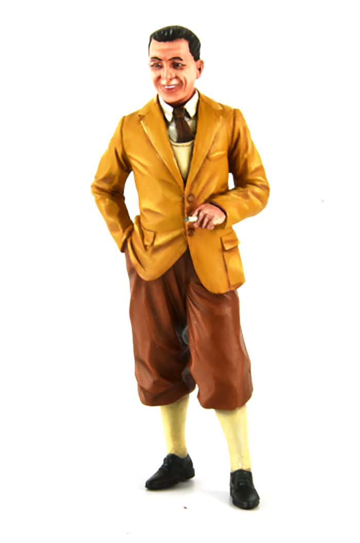 1930's Jean Bugatti Holding a Cigarette Dressed in Golf Knickers Figurine