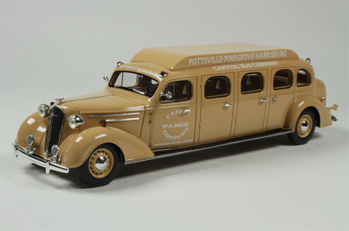 1936 Chevrolet Limousine, Capital Bus Company, tan