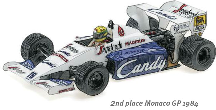 1984 Toleman Hart TG184, Monaco GP, Ayrton Senna, Dirty Version