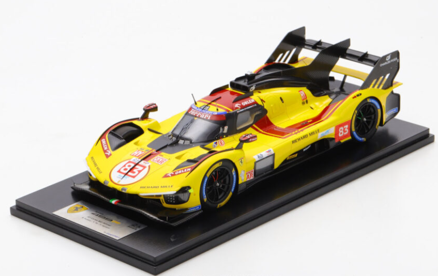 2025 Ferrari 499P Hypercar LeMans Winner Kubica/Hanson/Ye w/display case