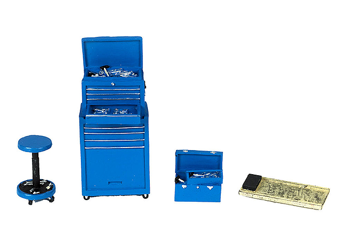 Four piece tool set, blue