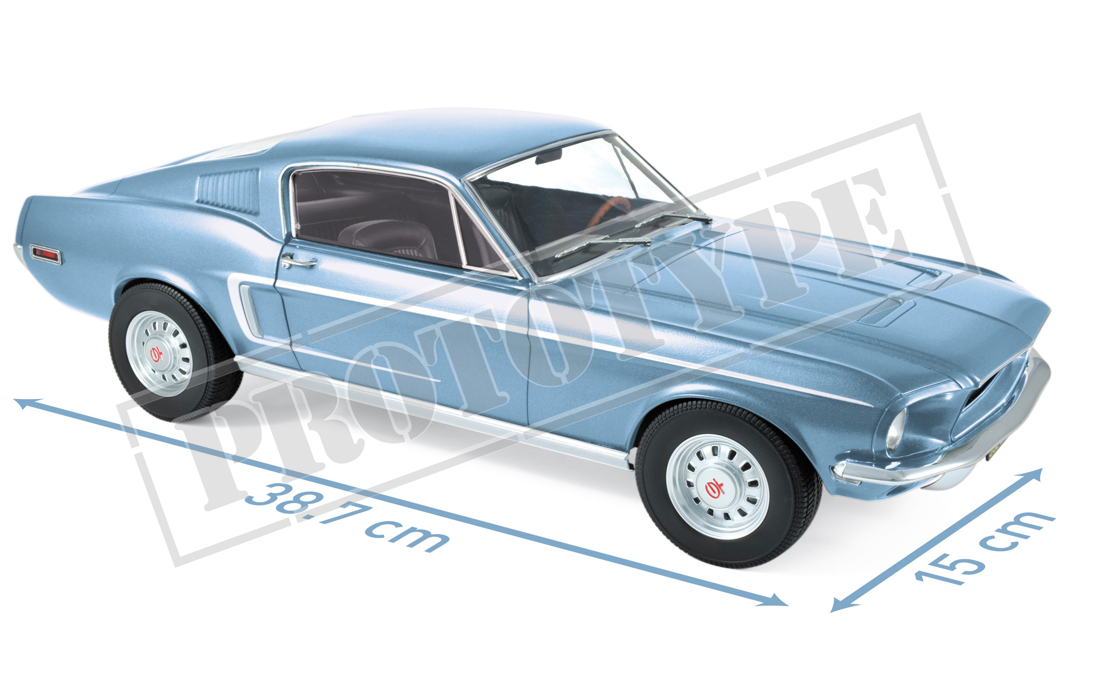 1968 Ford Mustang Fastback GT, light blue metallic