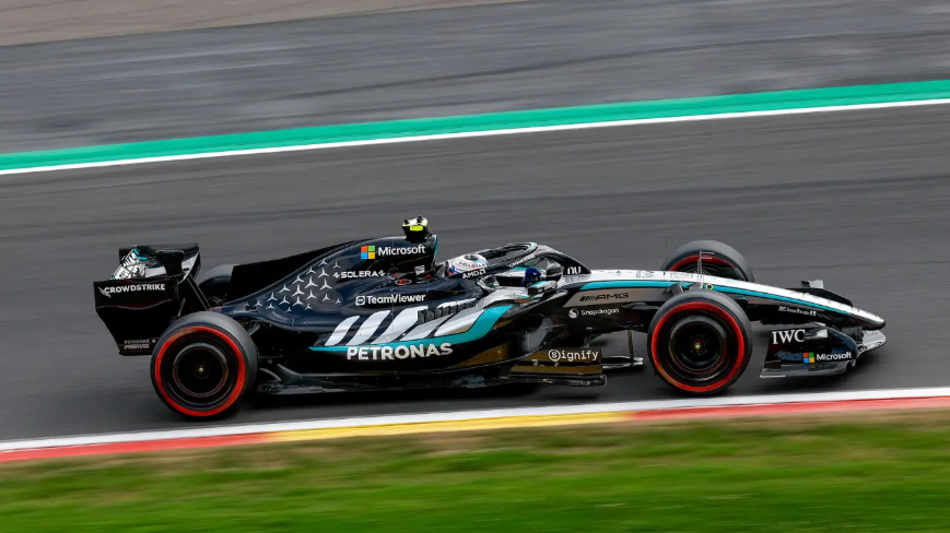 2026 Mercedes AMG F1 Winner Spa Kimi Antonelli w/figurine and pit board