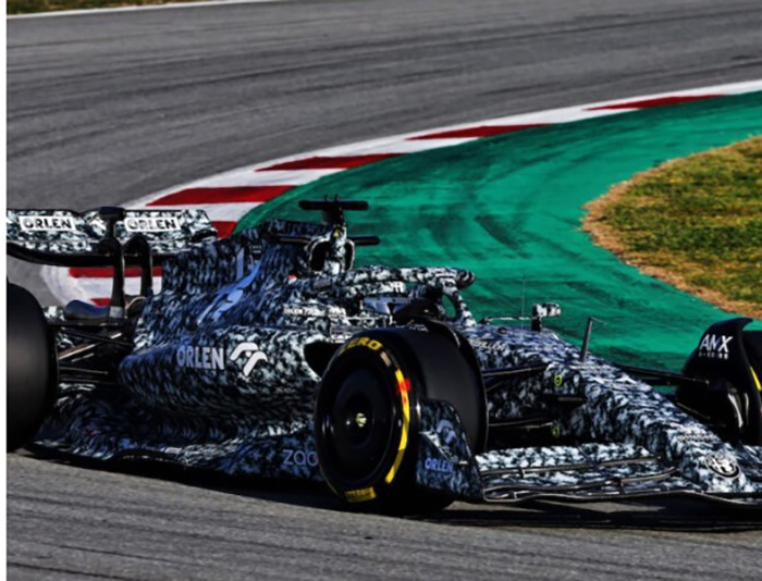 2022 Alfa Romeo Orlen C42, Test Barcelona, Valtteri Bottas, Camouflage Decoration