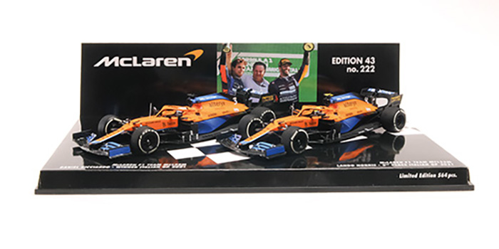 2021 McLaren MCL35M 2 car set, 1 & 2 finish Italian GP, Ricciardo / Norris