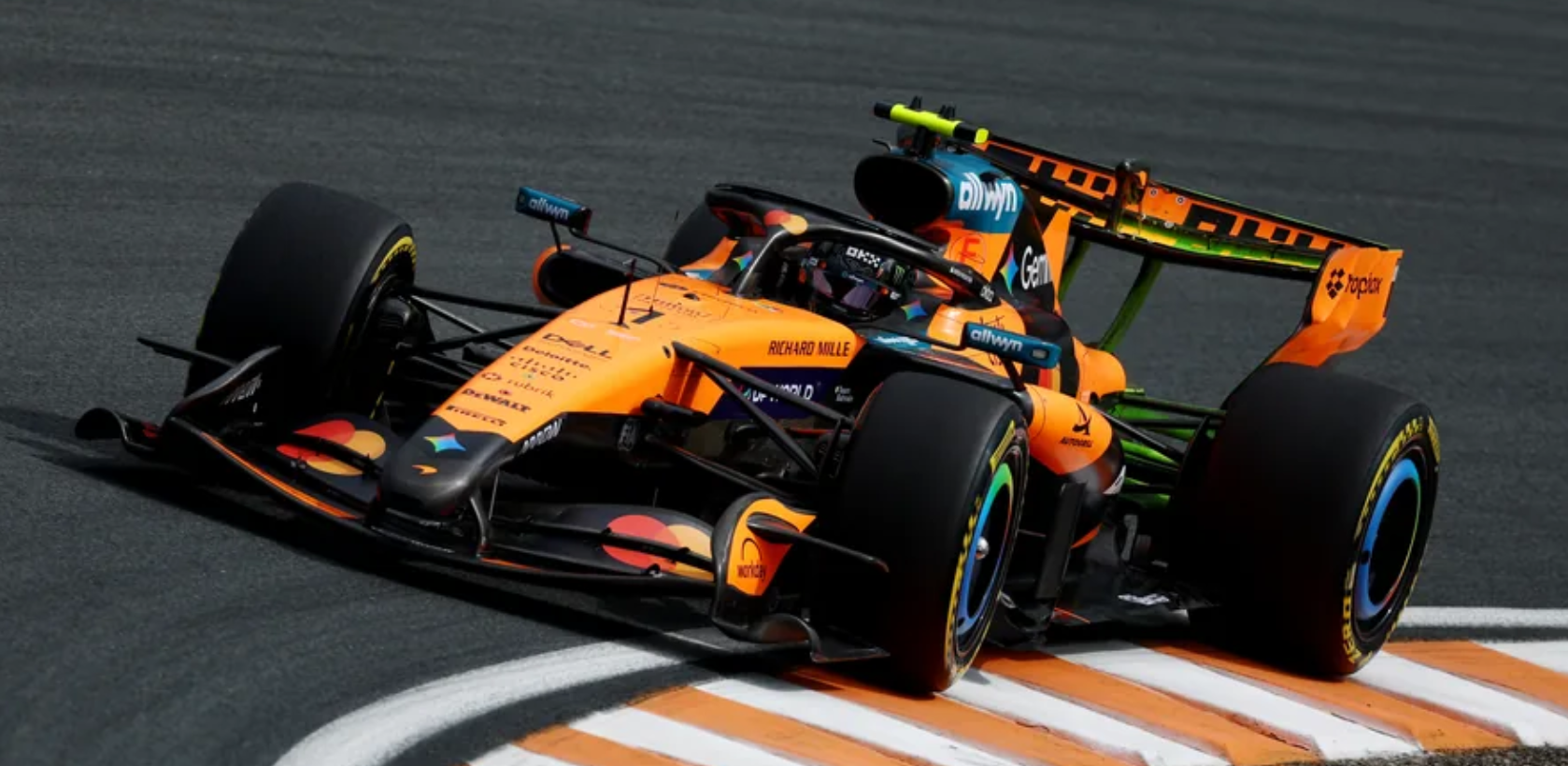 2026 McLaren F1 Winner Zandvoort GP Lando Norris w/figurine and pit board + trophy