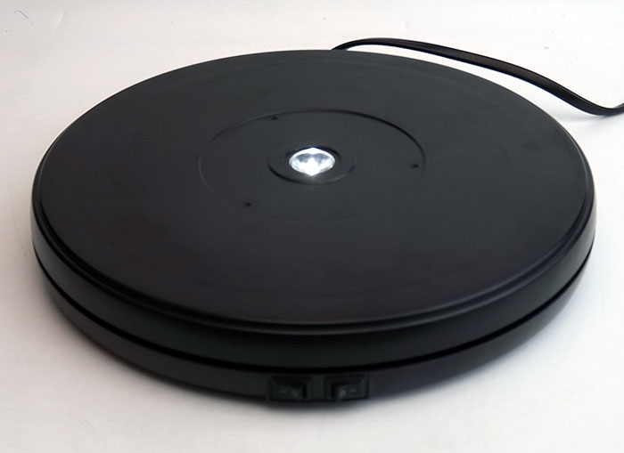 Large Turntable w/LED light, black