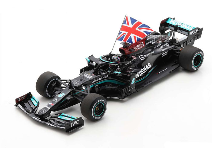 2021 Mercedes-AMG, British GP Winner, Lewis Hamilton w/ Figurine holding British flag