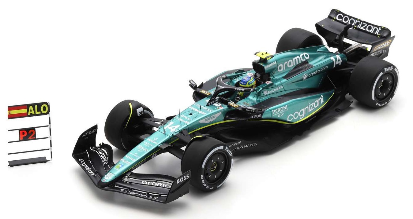 2023 Aston Martin AMR23, Canadian GP, Fernando Alonso, w/ pit board