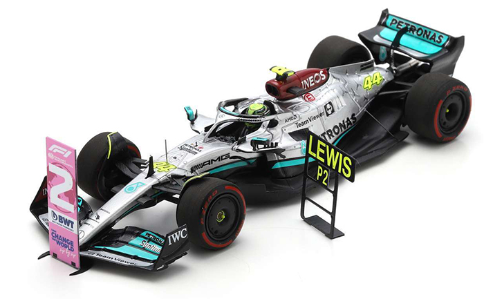 2022 Mercedes AMG, Brazilian GP, Lewis Hamilton w/ pit and number board
