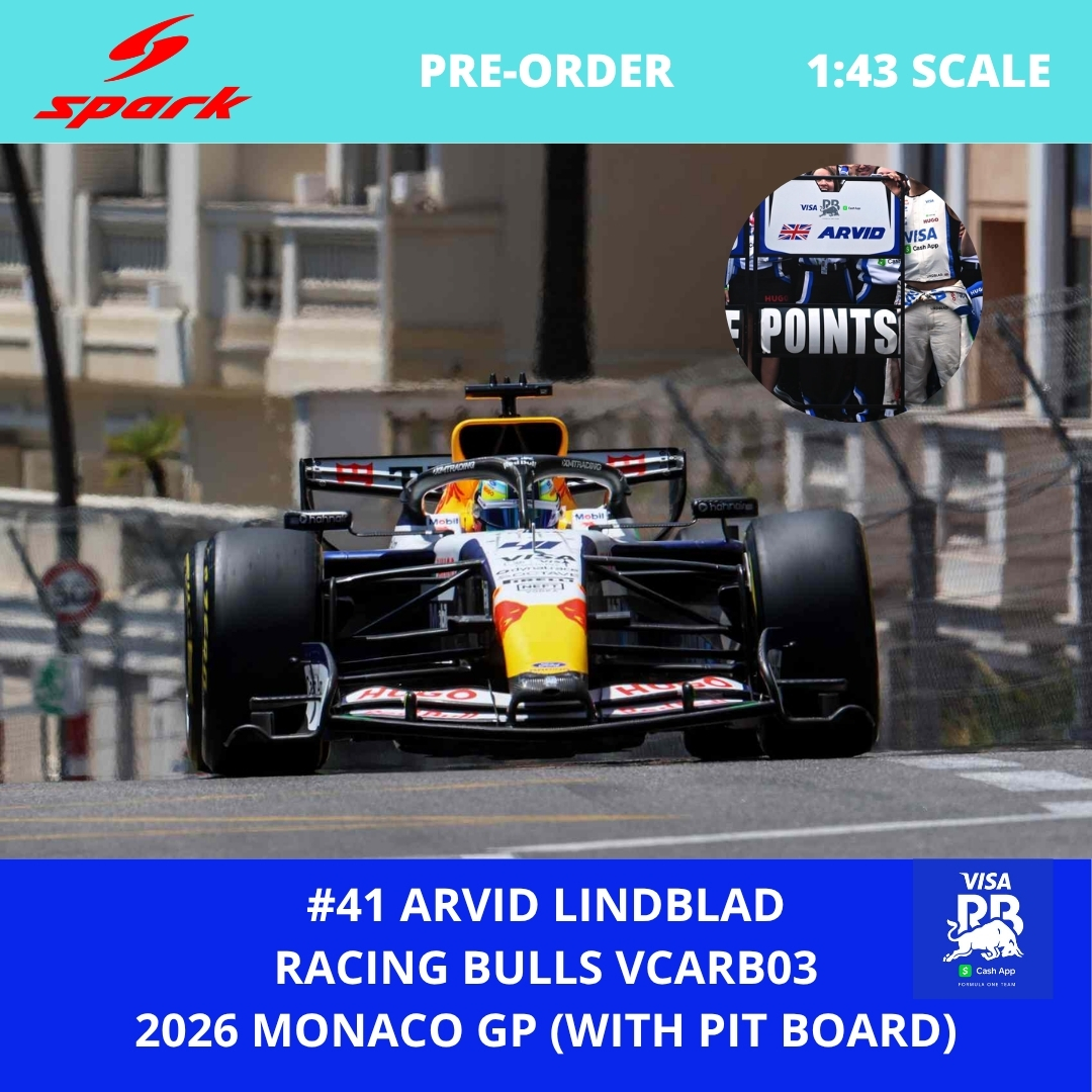 2026 Racing Bulls F1 6th Monaco GP Arvid Lindblad w pit board