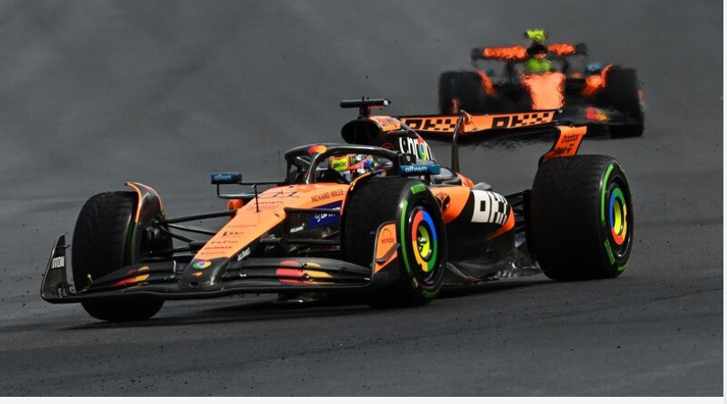 2025 McLarem MCLl39 F1 Winner Belgian GP Oscar Piastri w/rain tires