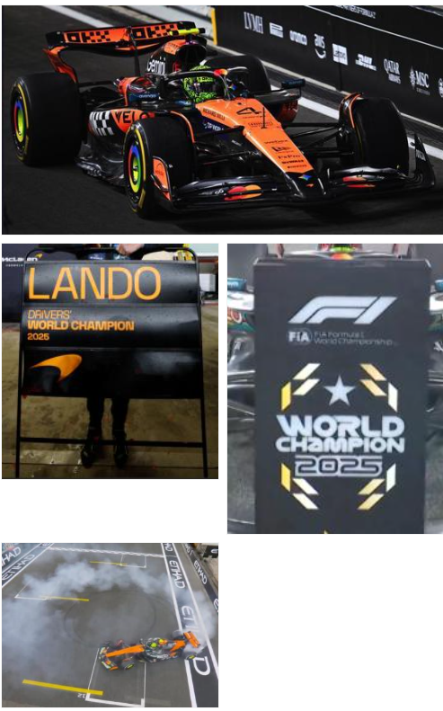 2025 McLaren Lando Norris World Champion Abu Dhabi GP w/pit board and larger base