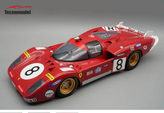 1971 Ferrari 512S Long Tail Team LeMans Merzario/Regazzoni W/ Display Case