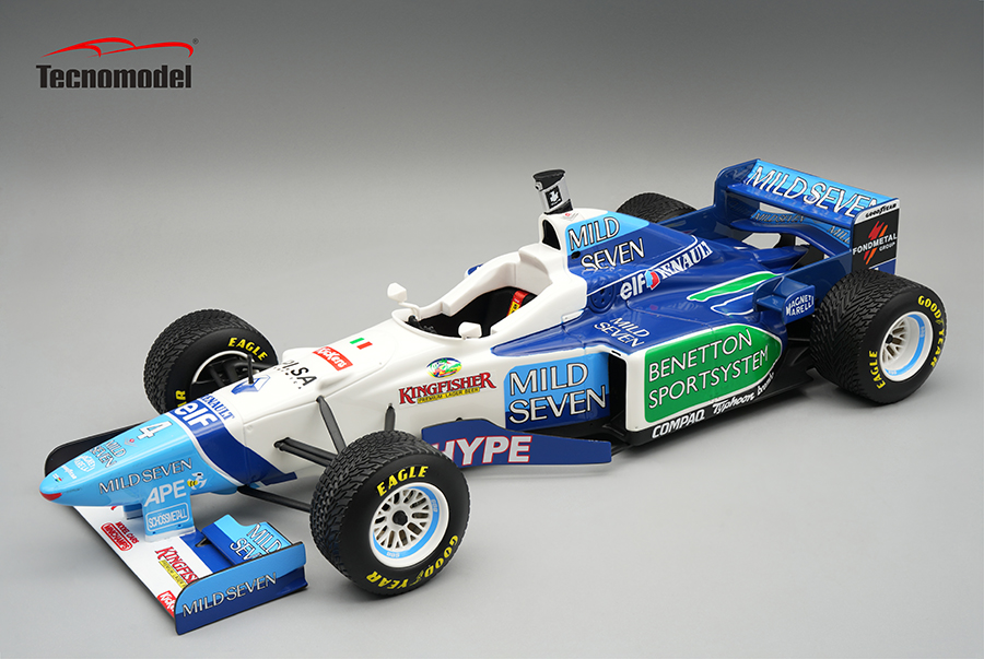 1996 Benetton B196 F1 Spanish GP Gherard Berger with rain Tires