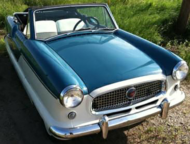1959 Nash Metropolitan Convertible, blue/white