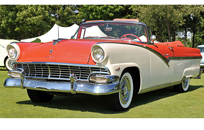 1956 Ford Fairlane Convertible, fiesta red/ colonial white