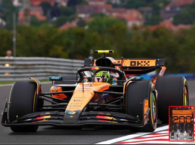 2025 McLaren MCL39 F1 Wir Hungarian GP Lando Norris McLaren 200GP wins w/pit board